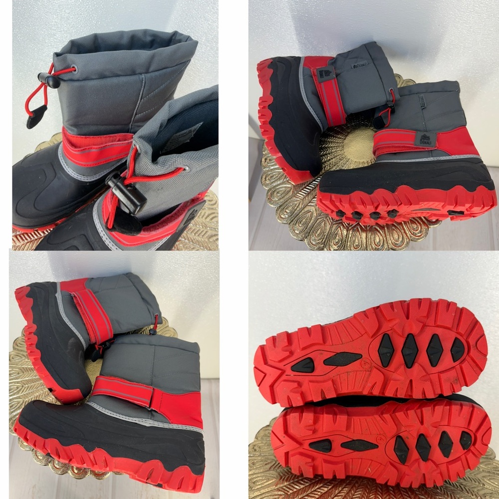 Denali Kids Snow Boots – Gray & Red – Size 4 - Picture 15 of 16